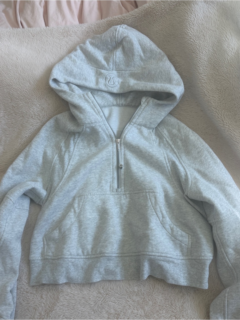 Lululemon Gray Half-Zip Hoodie Jacket with Front Pocket